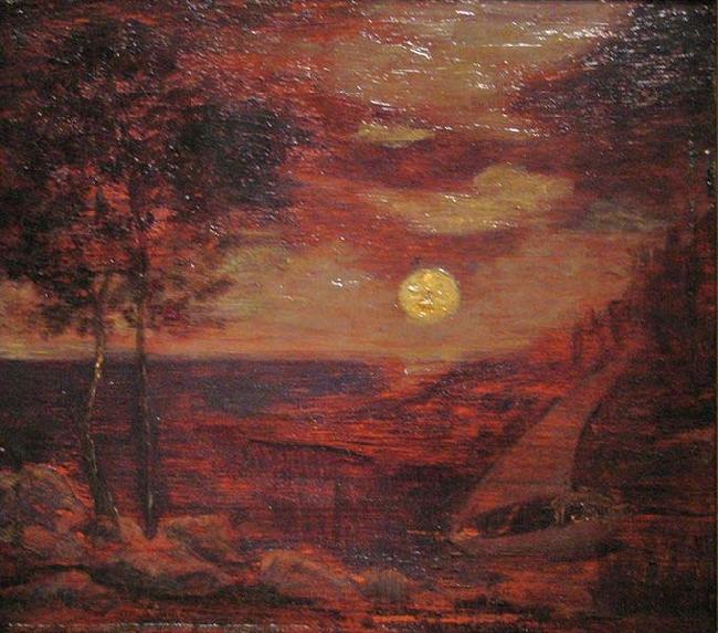 Albert Pinkham Ryder The Lovers' Boat Norge oil painting art